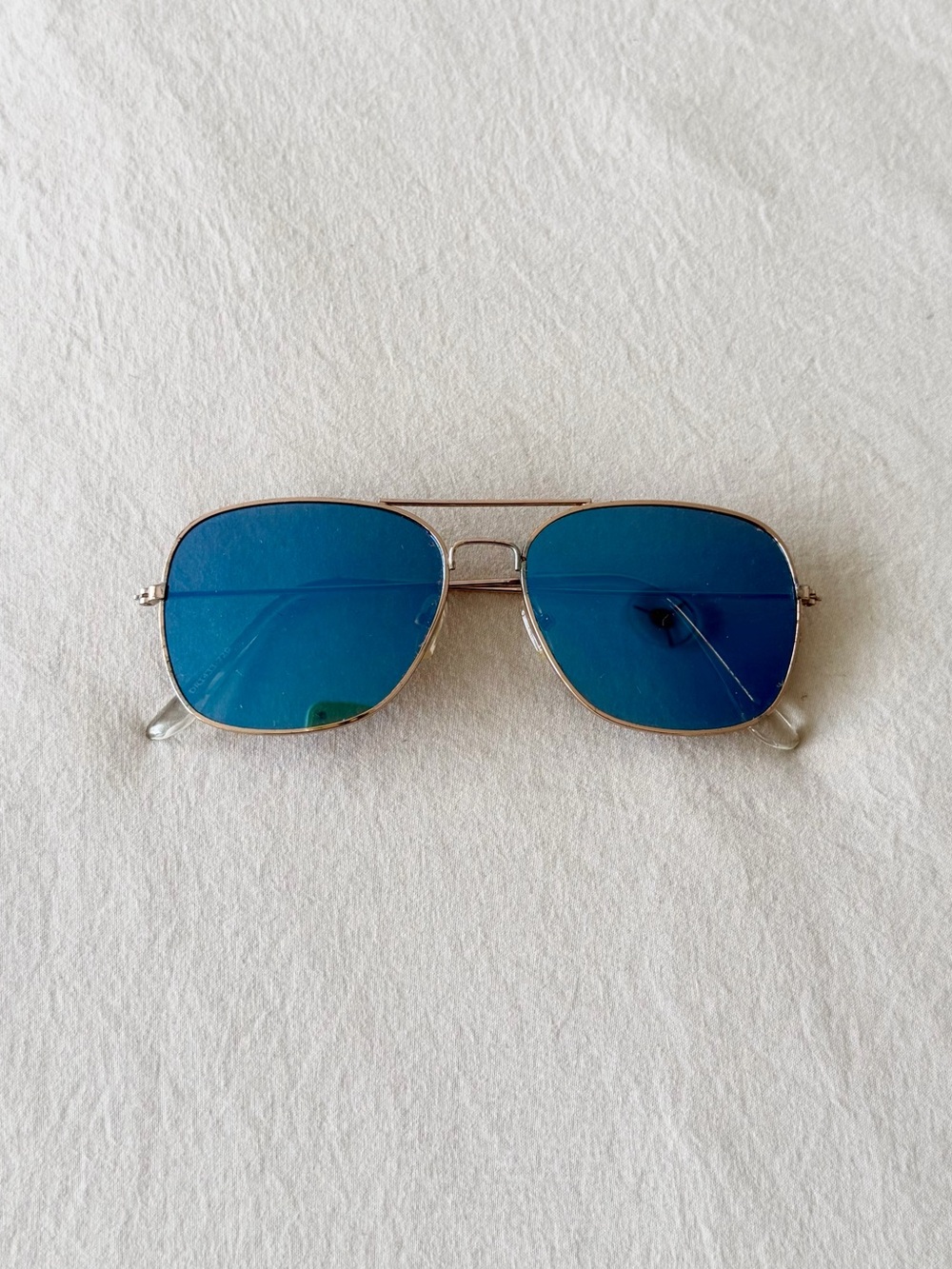 Blue Lens Gold Frame Sunglasses